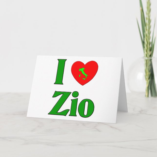 I Love Zio (Italian Uncle) Holiday Card (Front)