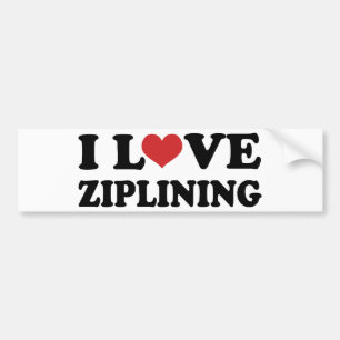 I Love Ziplining Bumper Sticker