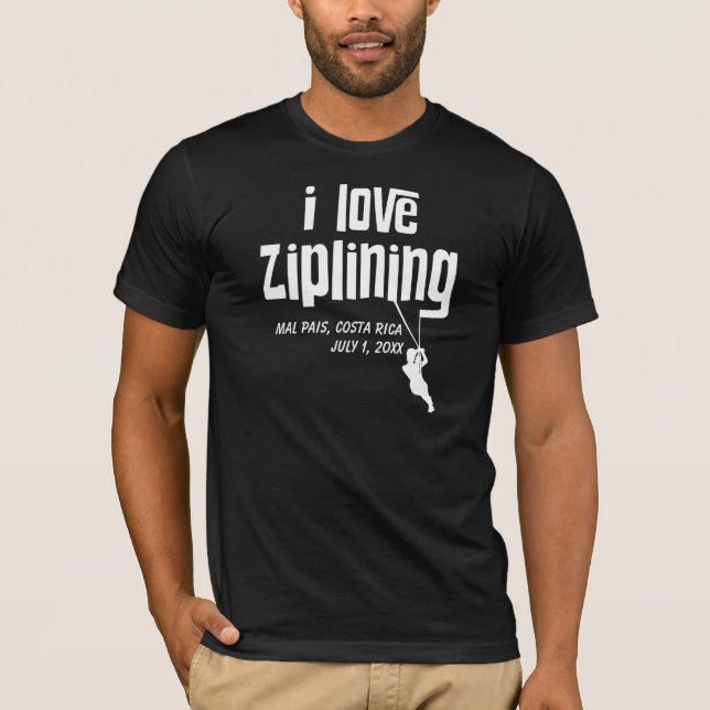 I love Ziplining Customisable T-Shirt (Front)