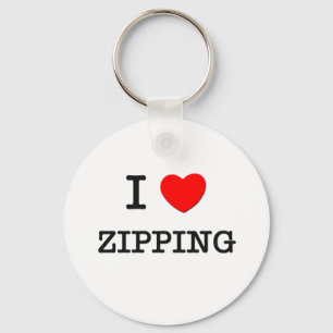 I Love Zipping Key Ring