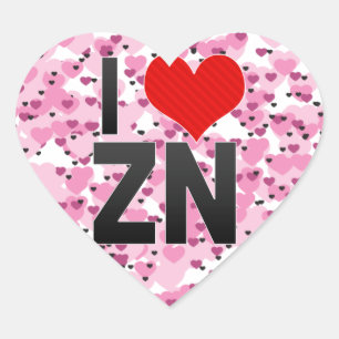 I Love ZN Heart Sticker