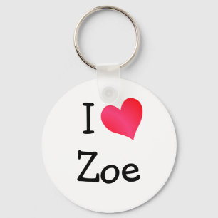 I Love Zoe Key Ring