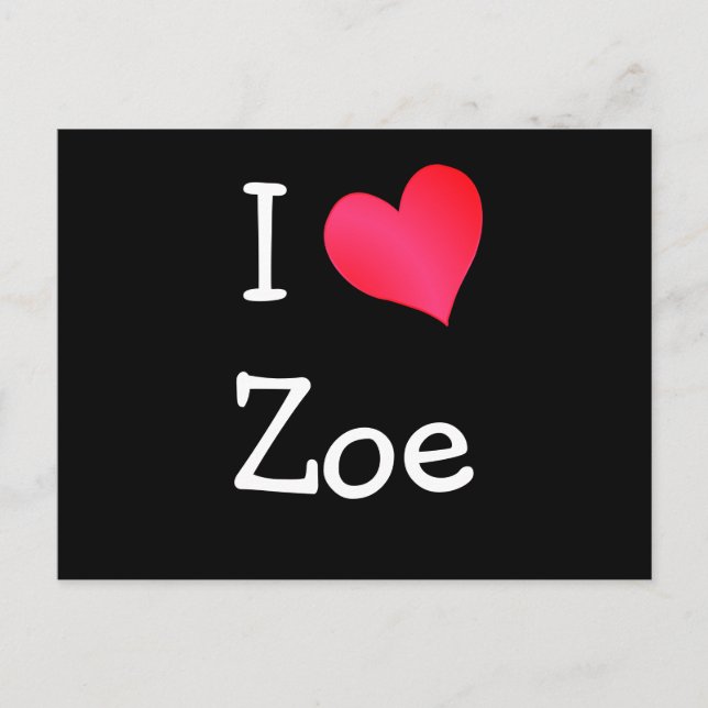I Love Zoe Postcard (Front)
