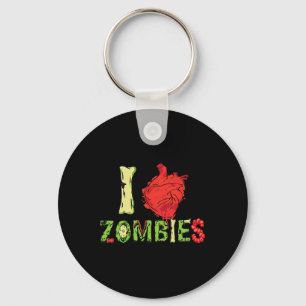 I Love Zombie Typography Made Of Zombies Parts  Key Ring