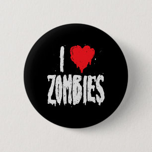 I Love Zombies - Halloween Holiday Zombie Lover Qu 6 Cm Round Badge