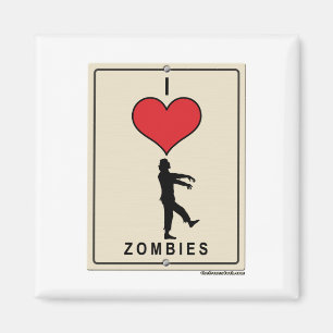 I Love Zombies Magnet