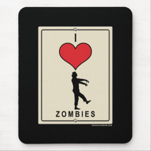 I Love Zombies Mouse Pad