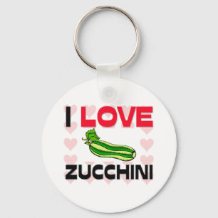 I Love Zucchini Key Ring