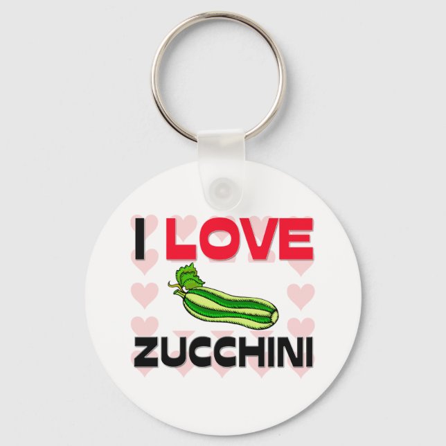 I Love Zucchini Key Ring (Front)