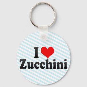 I Love Zucchini Key Ring