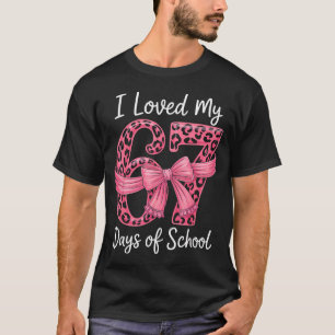 I Loved My 67 Days Of School Coquette Girls Women  T-Shirt