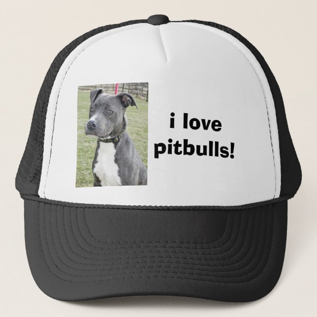 i lovepitbulls! trucker hat (Front)