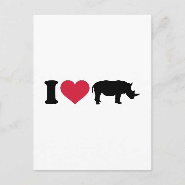 I loves Rhinos Postcard (Front)