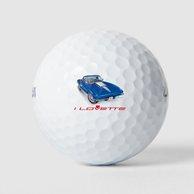 I LOVETTE UNIQUE CAR DESIGN GOLF BALLS (Front)