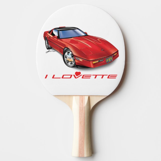 I LOVETTE UNIQUE CAR DESIGN PING PONG PADDLE (Front)