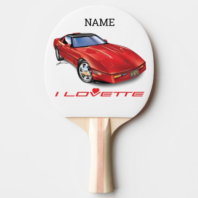 I LOVETTE UNIQUE CAR DESIGN PING PONG PADDLE (Front)