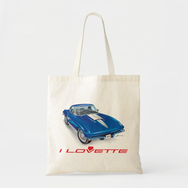 I LOVETTE UNIQUE CAR DESIGN TOTE BAG (Front)