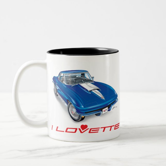 I LOVETTE UNIQUE CAR DESIGN Two-Tone COFFEE MUG (Left)