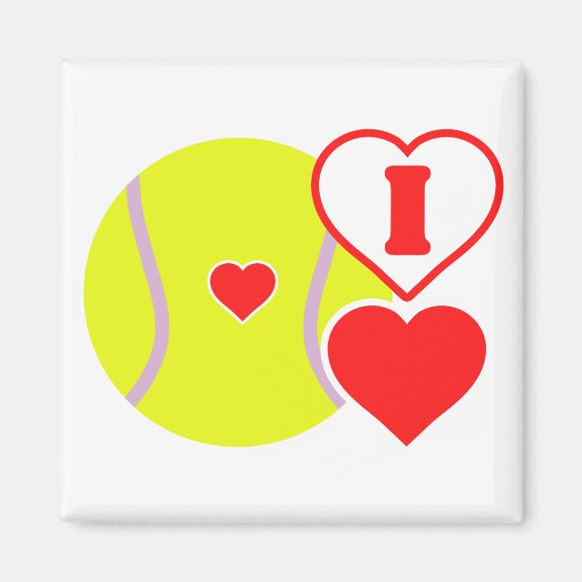 I lovw tennis  magnet (Front)