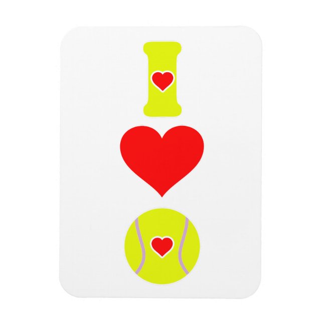I lovw tennis magnet (Vertical)