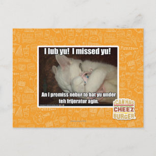 I lub Yu! I missed yu! Postcard