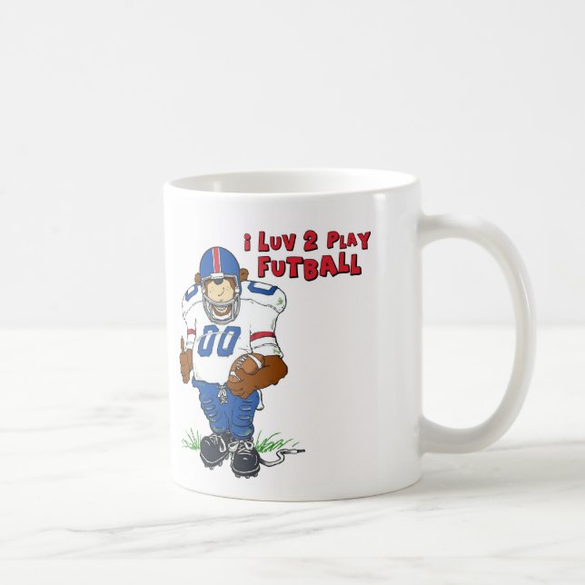 I Luv 2 Play Futball Bear Coffee Mug (Right)