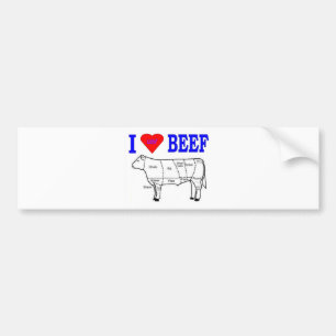 I LUV BEEF BUMPER STICKER