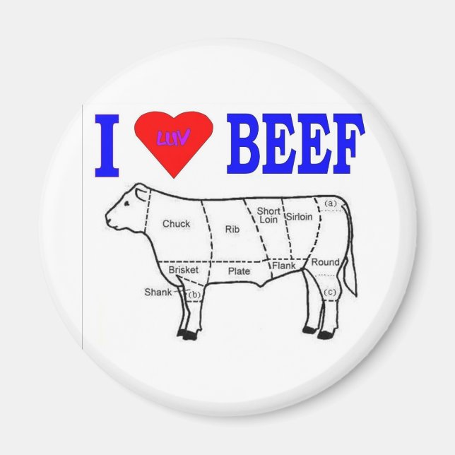 I LUV BEEF MAGNET (Front)