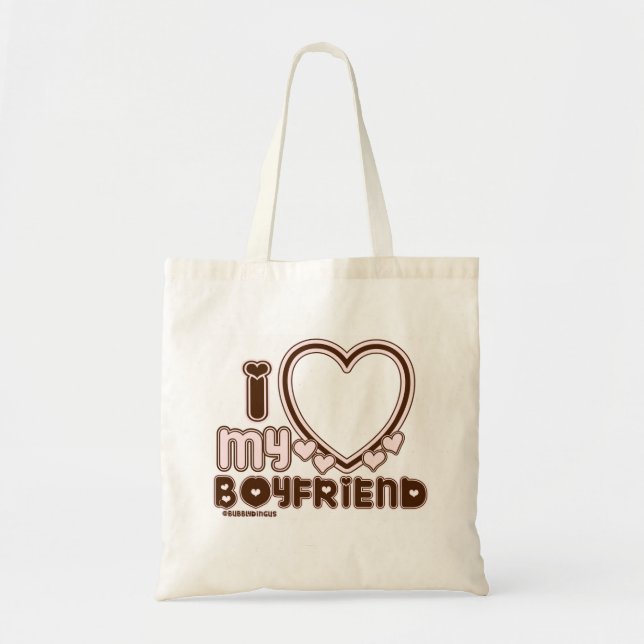 i luv brown bf tote bag (Front)
