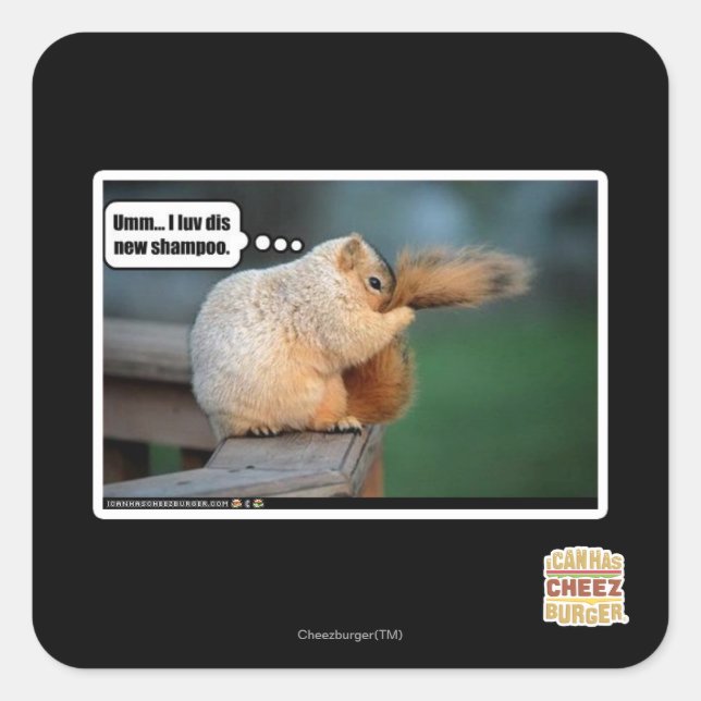 I luv dis new shampoo square sticker (Front)