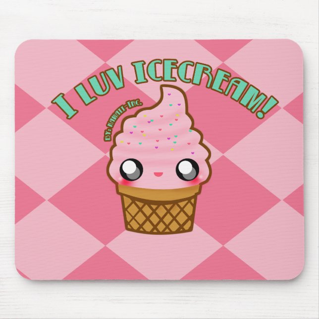 I luv Icecream! Mouse Pad (Front)