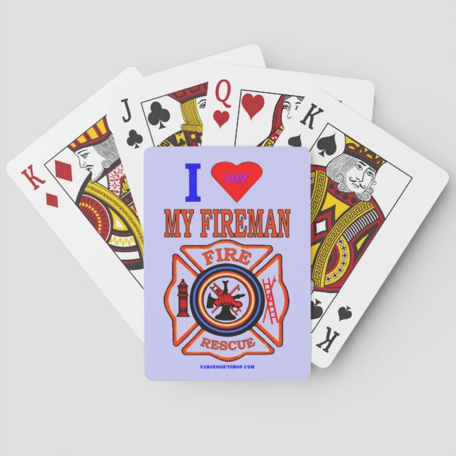 I LUV MY FIREMAN PLAYING CARDS (Back)