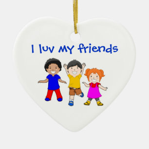 I LUV MY FRIENDS CERAMIC TREE DECORATION