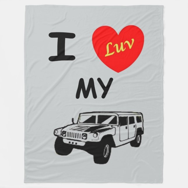 I LUV MY HUMMER FLEECE BLANKET (Front)