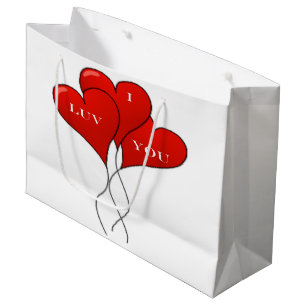 "I LUV YOU" BALLOONS LARGE GIFT BAG