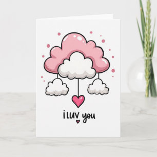 I Luv You Cloud Mobile Card