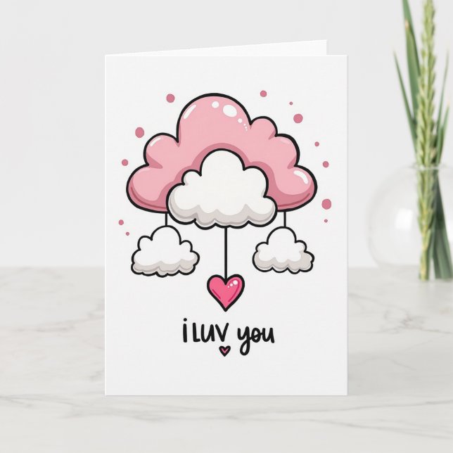 I Luv You Cloud Mobile Card (Front)