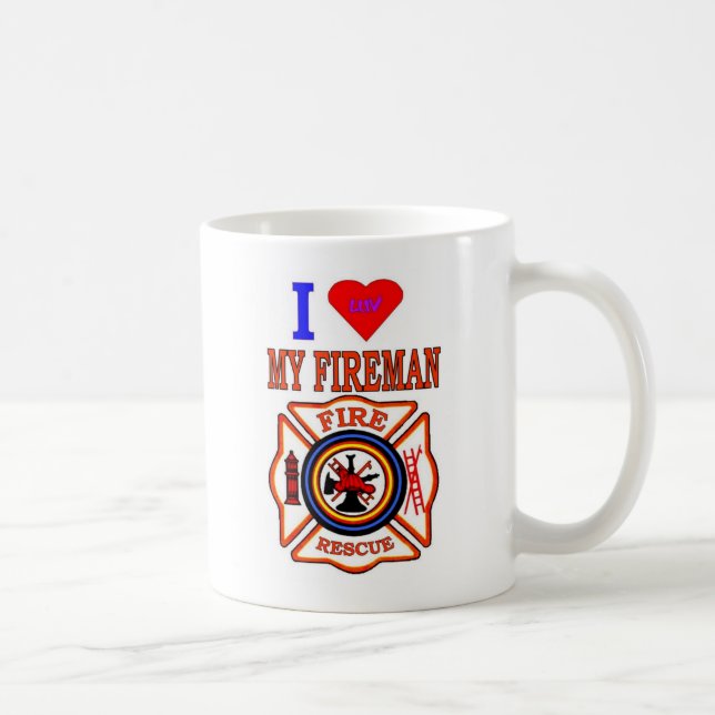 I LUY MY FIREMAN COFFEE MUG (Right)