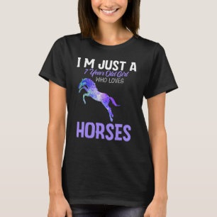 I m a 7 Year Old Birthday Girl Who Loves Horses Ti T-Shirt