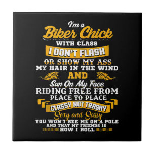 I’m A Biker Chick Gift For Motorbike Lovers Ceramic Tile