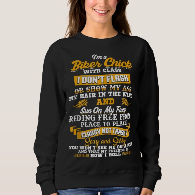 I’m A Biker Chick Gift For Motorbike Lovers Sweatshirt (Front)