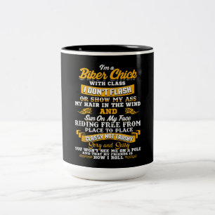 I’m A Biker Chick Gift For Motorbike Lovers Two-Tone Coffee Mug
