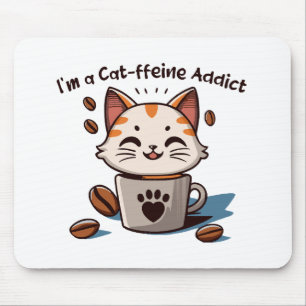 I m a Cat-ffeine Addict Mouse Pad