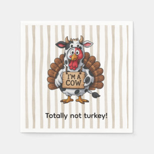 I’m a Cow Turkey   Funny Thanksgiving Disguise Napkin