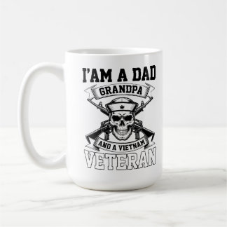 I’m A Dad Grandpa And A Vietnam Veteran Skull Mili Coffee Mug