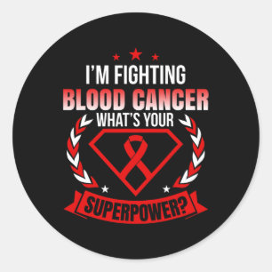 I’m A Fighter Blood Cancer Ribbon Awareness  Classic Round Sticker
