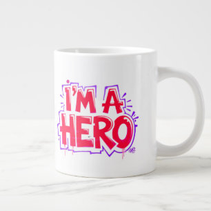 I’m a Hero Graffiti Bold Neon Street Art Statement Large Coffee Mug