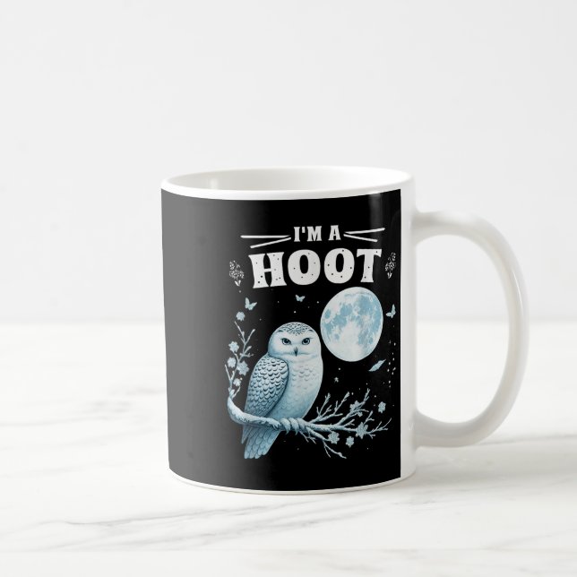 I’m A Hoot Snowy Owl Full Moon Night Sky Soky Magi Coffee Mug (Right)