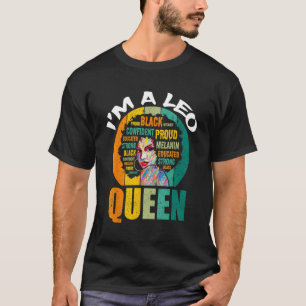 I m A Leo Queen Vintage Melanin Black Women Horosc T-Shirt