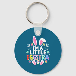 I’m a little eggstra funny easter bunny cute kids key ring